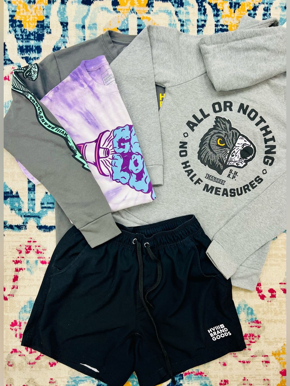 HVIII Brand/NDY Lot of GOAT Shorts, Zip Up Hoodie, T-shirt, & Sweatshirt- XS/S
